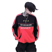Autumn New Men Women High Street Fashion Letter Embroidery Sweatshirt Jacket Long Sleeve Colors Splice Hoodie Pullovers Coat