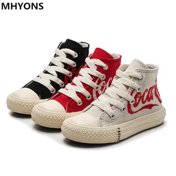 

MHYONS Children Shoes Girls Kids Sneakers Fashion 2019 Spring Boys Canvas Shoes High Top Girls Sneakers Ankle Boots Casual Shoes