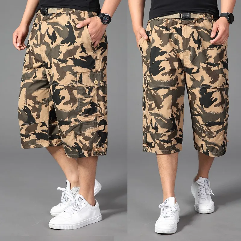 Plus size 44 46 48 50 men cotton Calf Length Pants male baggy ...