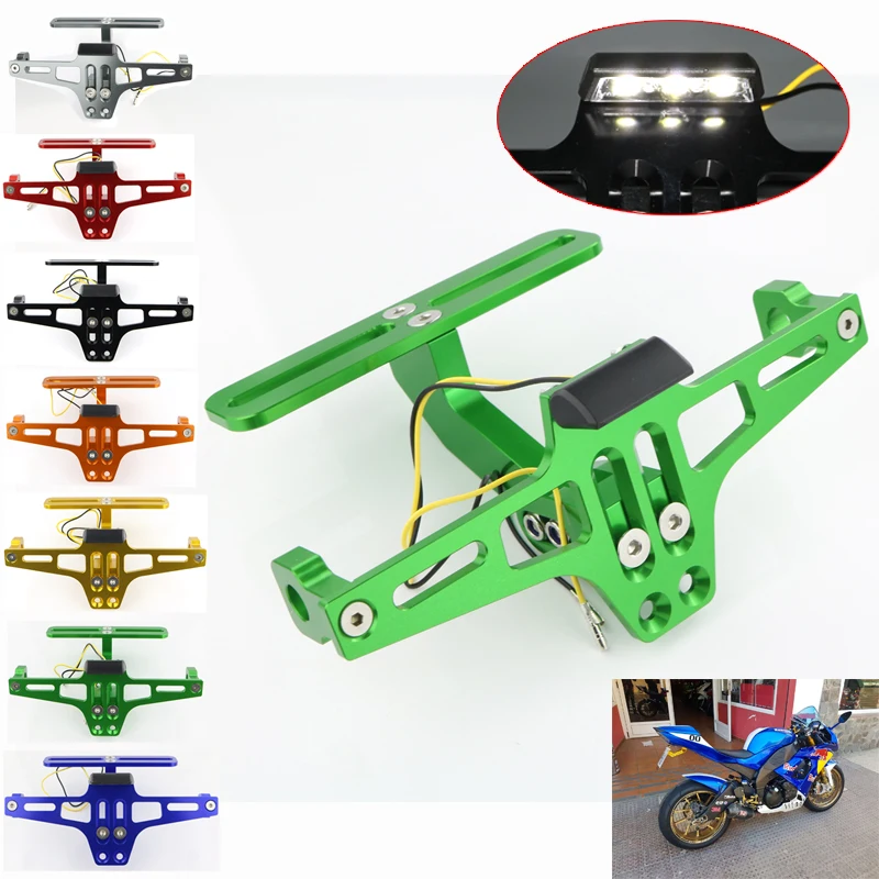 

For Kawasaki Ninja 250R 300R 400R 650R Ninja 1000 EX650 ER-6n Motorcycle Rear Tidy License Plate Holder Fender Eliminator Kit