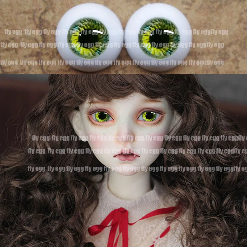 Акриловые глаза BJD 1 пара зеленый цвет сделай сам 12 мм 14 16 18 20 22 sd msd 1/3 1/4 1/6|Куклы| |
