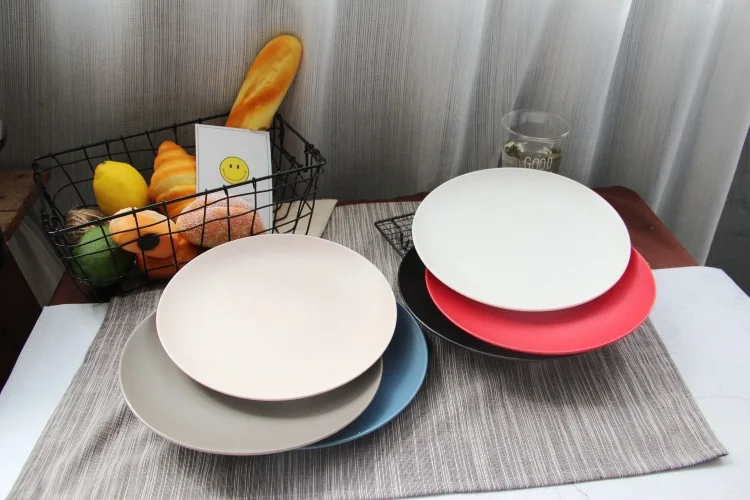 Керамическая тарелка в скандинавском стиле, мелкий макарон, Западный стейк на ужин, домашняя тарелка для овощей, плоская круглая тарелка