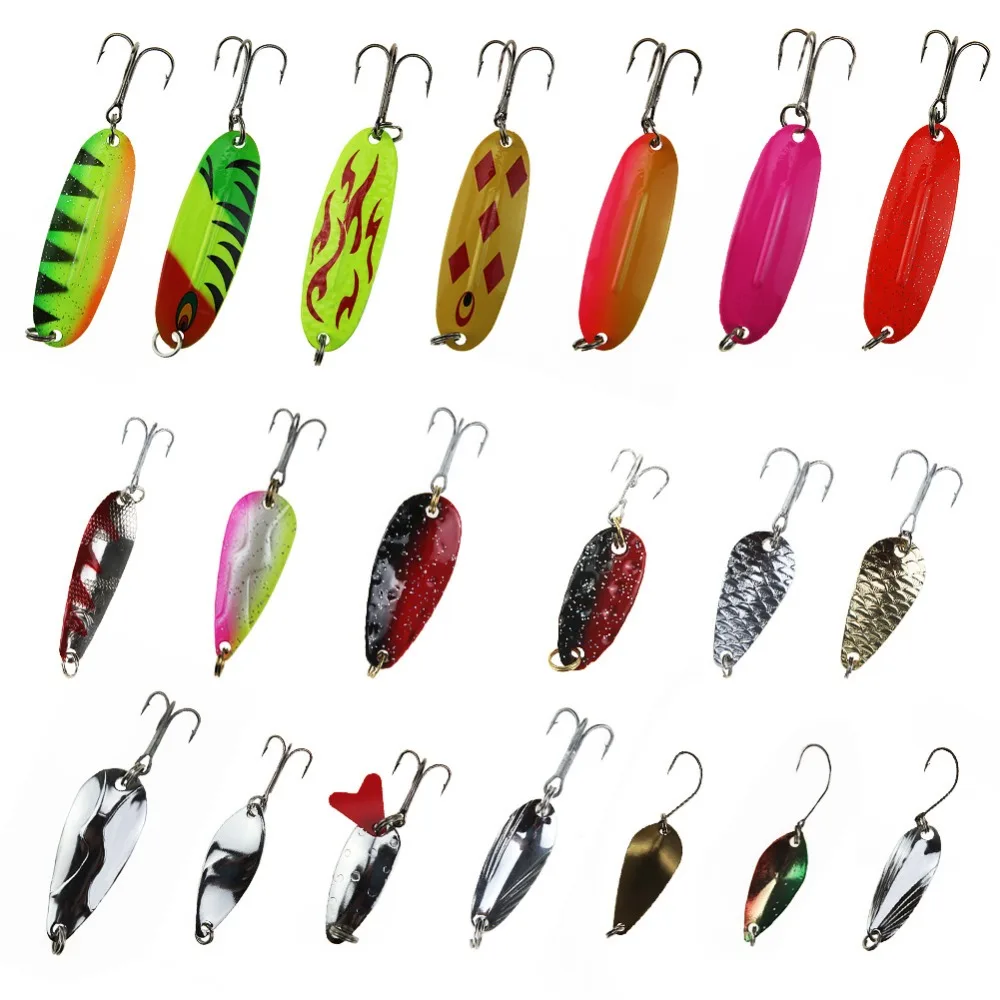 RUNATURE Fishing Spoons Trout Lures 12 PCS Metal Casting Jig Lures with