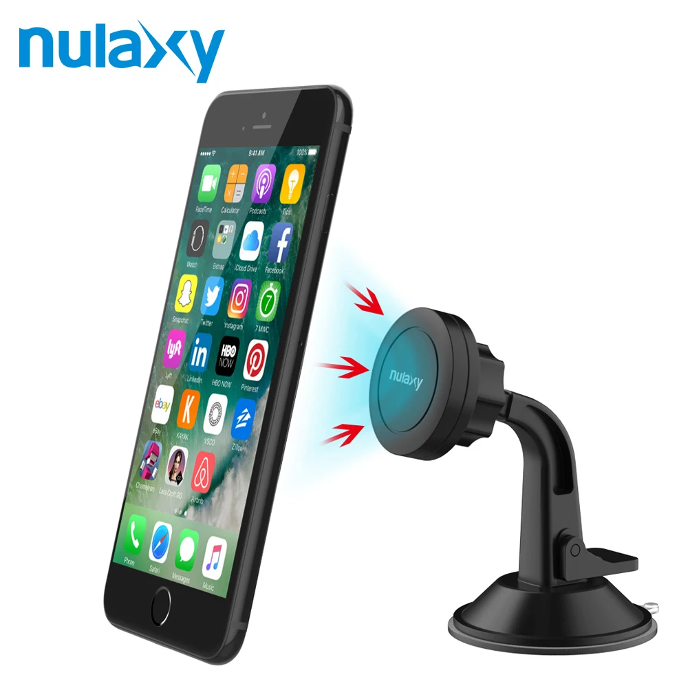 

Nulaxy Universal 360 Degree Holder For iPhone 8 7 In Car Sucker Soft Anti Slip Mobile Phone Holder GPS Bracket Car Magnet Holder