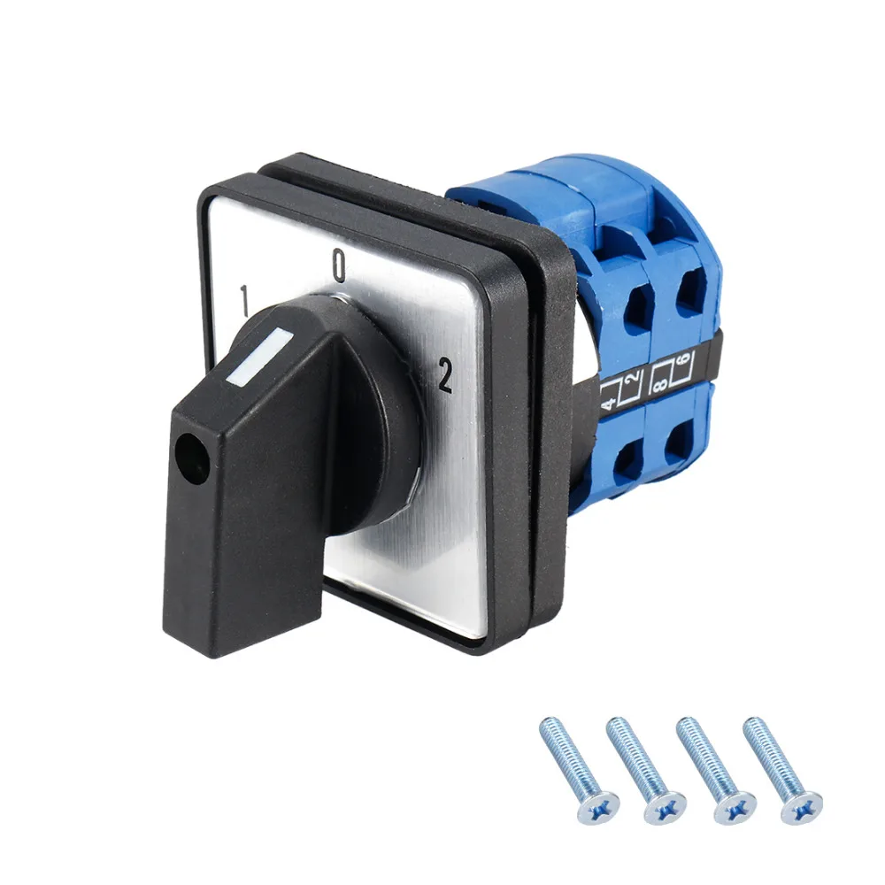 

Uxcell Changeover Switch 3 Position Rotary Selector Cam Switches Panel Mount 8/12/16 Terminals Latching Ui 550/690V Ith 20/63A