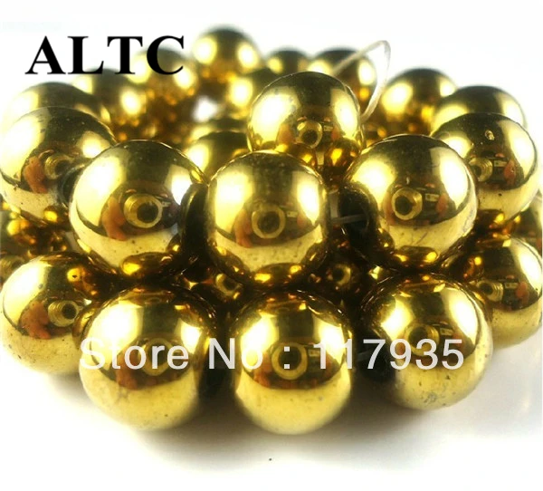 

Wholesale Hematite 4-12mm golden christmas ball stone beads black gallstone plating health care 38cm/strand beads jewelry making