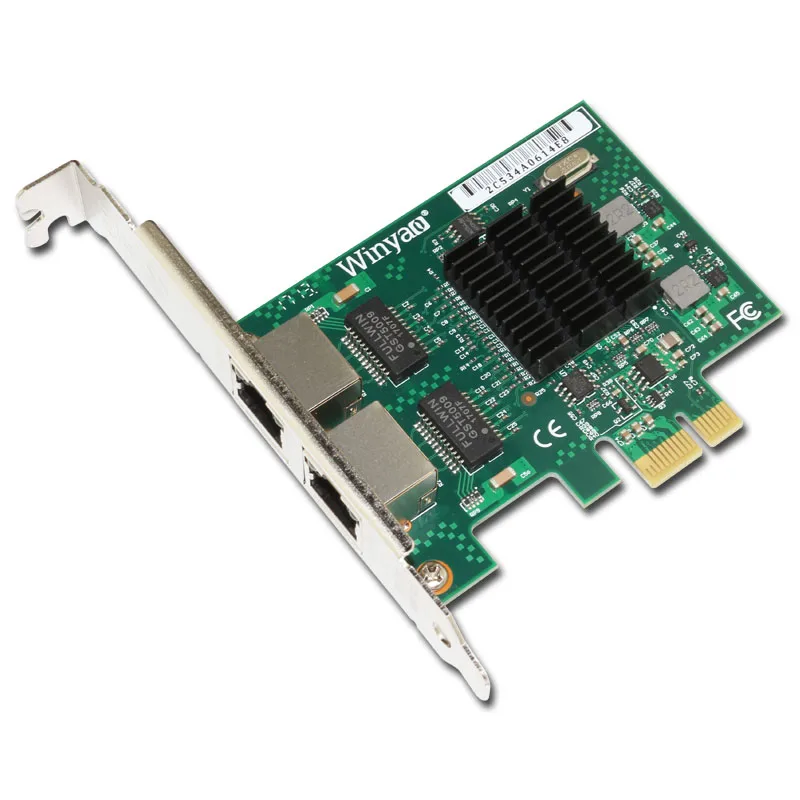 Winyao E575T2 двухпортовый PCI-E X1 Gigabit Ethernet Сетевая карта 10/100/1000 Мбит/с LAN адаптер контроллер проводной 82575 E1G42ET