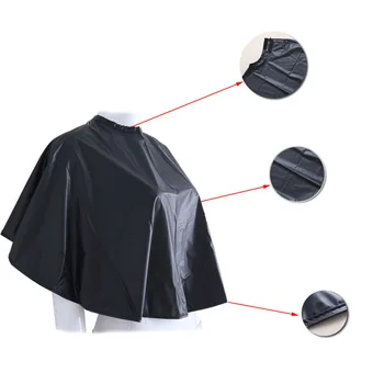 

QIAOYAN Short Square Black Waterproof Hairdressing Salon Barber Hair Cutting Cape Cloth