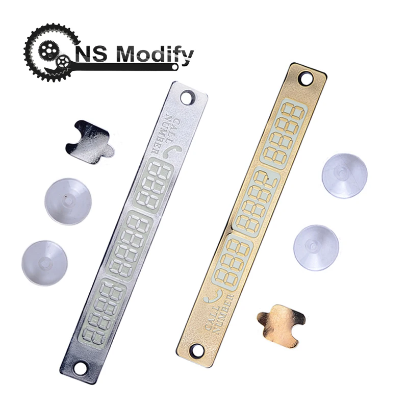 

NS Mofity Car Styling Car Telephone Number Card Notification Night Light Sucker Plate Phone Number Car Temporary Parking Card