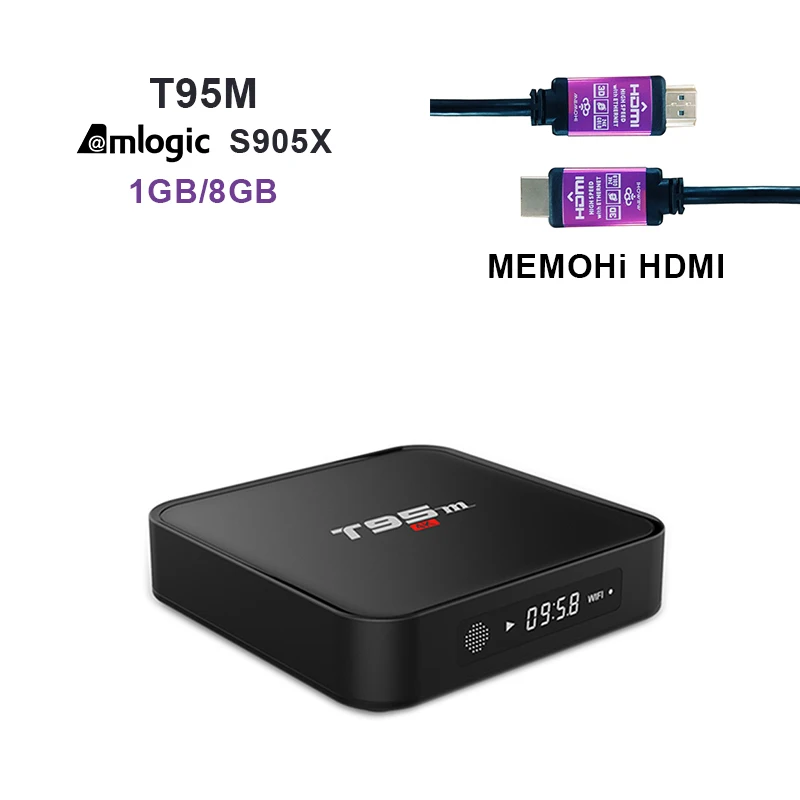 Memobox T95M Android 6.0 ТВ коробка 4 К Amlogic S905X 4 ядра DDR3 1 г flash 8 г hdmi 2.0 4 К Airplay DLNA предварительно установленных телеприставки - Цвет: Add MEMOHi HDMI