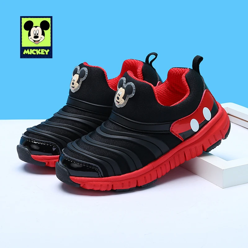 

Disney Children's Casual Shoes Mickey spring autumn boys girls net Caterpillar breathable casual shoes for kid Size 26-35