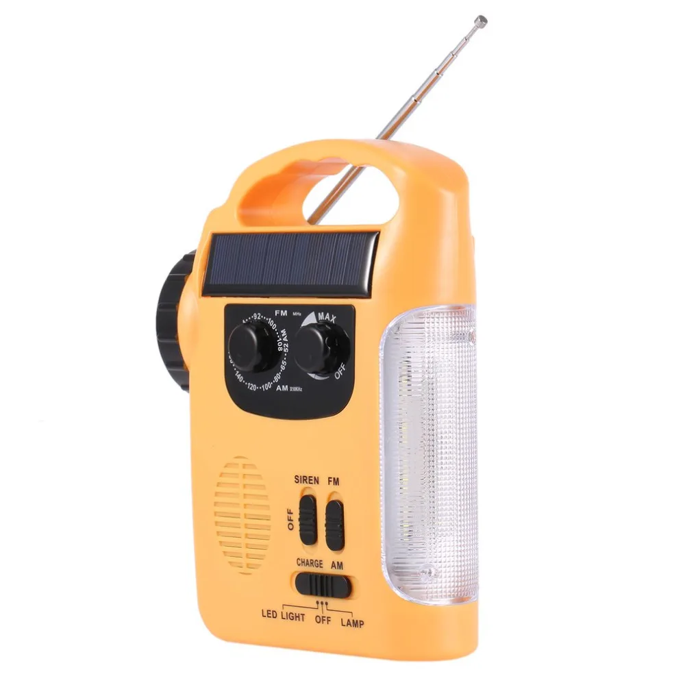 

Dynamo/Solar/Battery Powered Lantern with AM/FM Radio & LED Flashlight for Emergency Lighting Hiking Camping Lamp