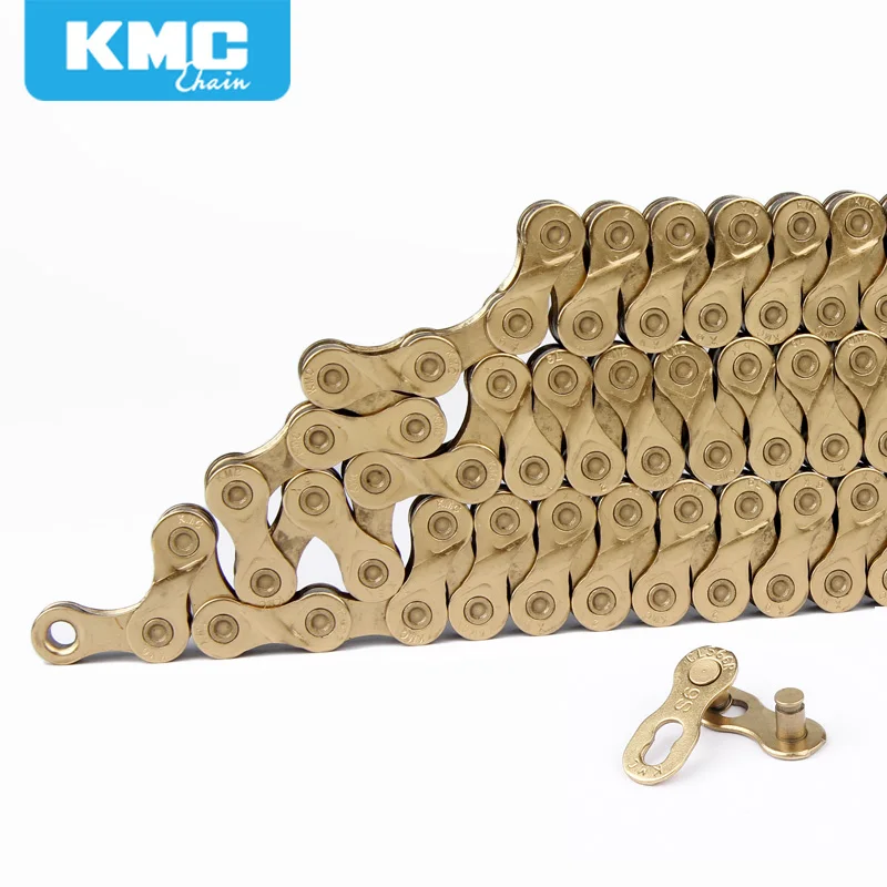 Sale KMC X9 Golden Alloy Iron 9/18/27 Speed Bike Chain MTB Mountain Road Bike Universal Bicycle Chain 116 Links Missing Connect Links 4