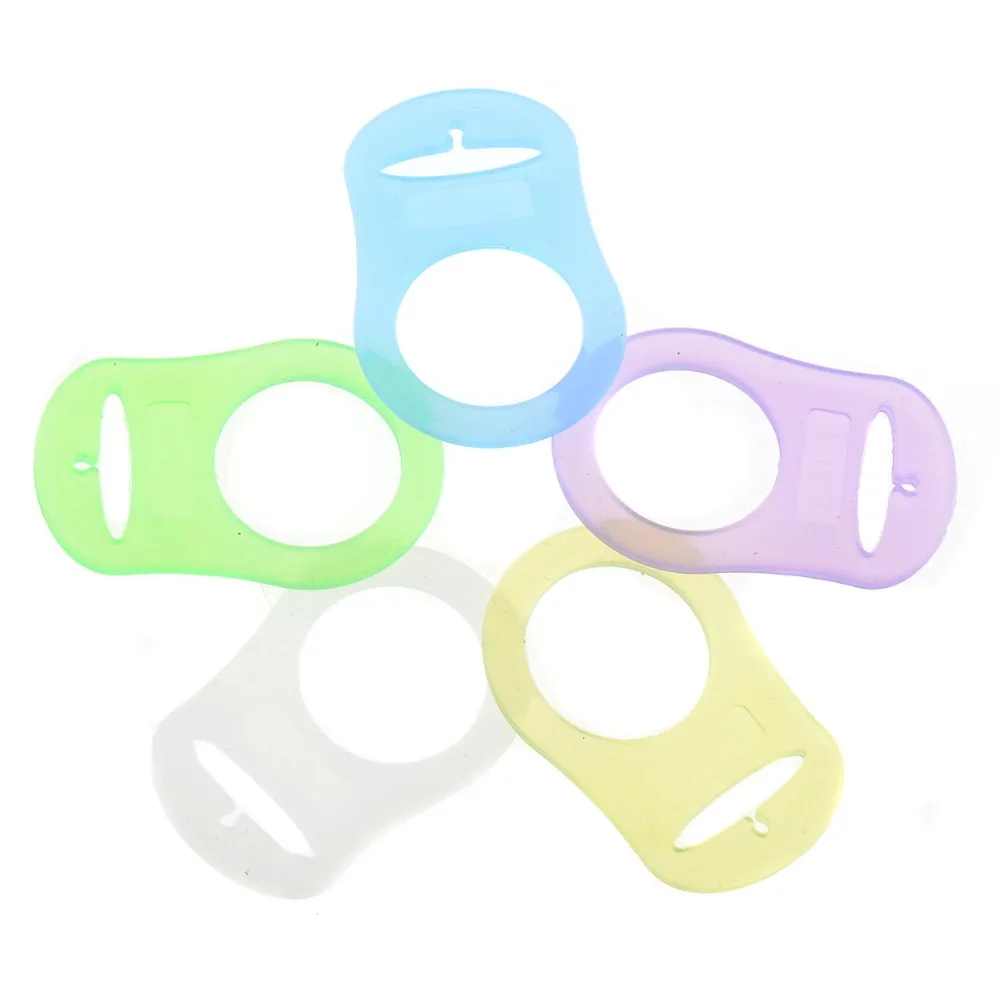 

Pink Clear Blue Silicone Baby MAM Rings Pacifier Holder Clip Dummy Clips