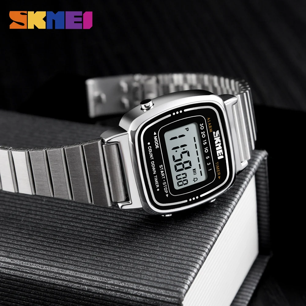 SKMEI модные спортивные часы женские топ бренды Роскошные 3 бар водонепроницаемые женские часы будильник цифровые часы Relogio Feminino 1252