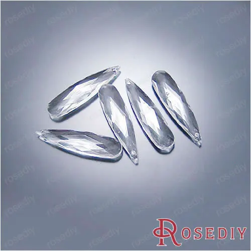 

Wholesale 34*9mm Transparent White Long Water Drop Acrylic Beads Diy Jewelry Findings 120g Roughly 110 pieces(JM6167)
