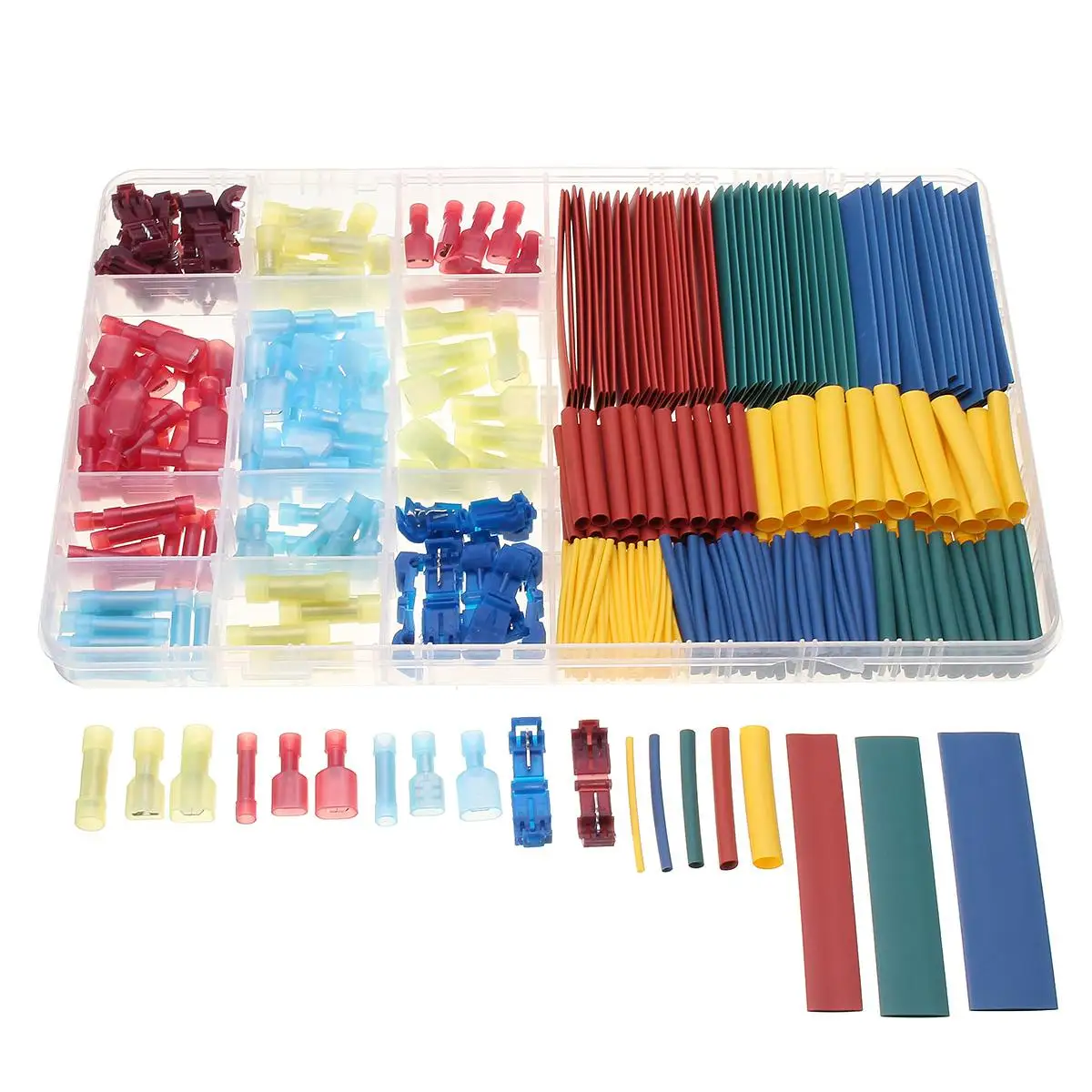 

385pcs Heat Shrink Tube Sleeving Kit Set Car Wire Electrical Terminals Spade Male Female Butt Splice Lock Crimp Connector