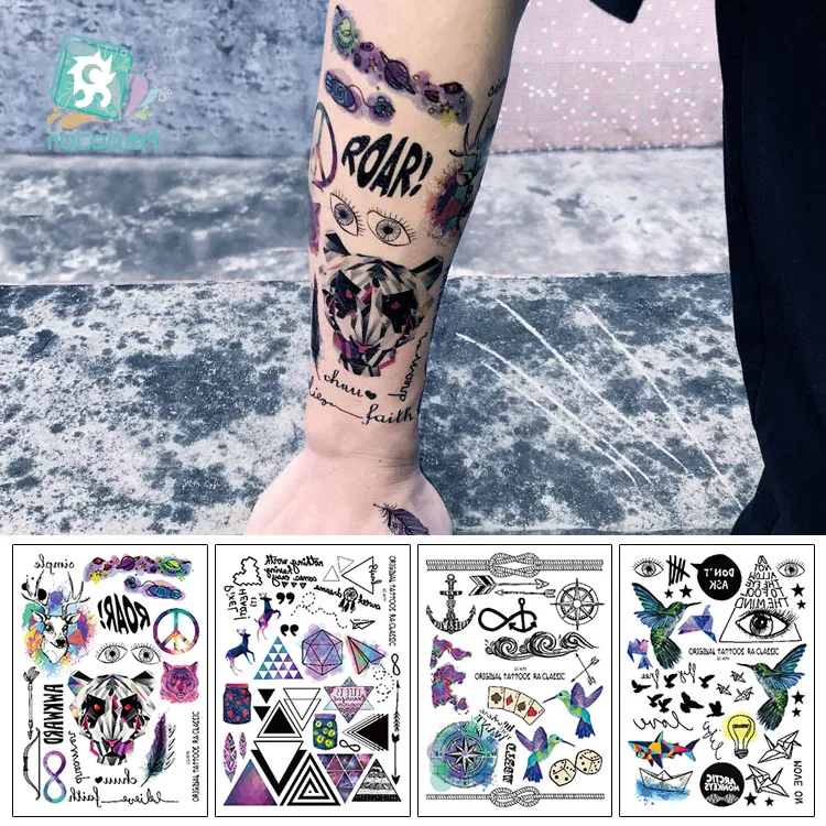 

21*15cm Large Big Arm Tempoary Tattoo Sticker Arabic Tribal Tattoos Man Tatoo brid Fake Tattoo Body Art Taty