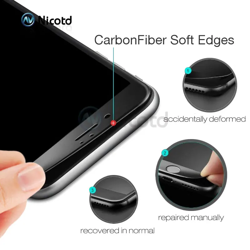 3D Curved Carbon Fiber Soft Edge Tempered Glass For iPhone 6 6S Plus (1)