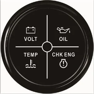 ELING 52 мм 4LED датчик сигнализации метр вольт температура воды Датчик давления масла индикатор Манометр с красной подсветкой 12 В 24 В - Цвет: BN