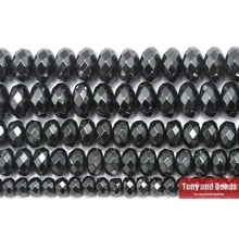 Pietra naturale senza perle di ematite nera Rondelle sfaccettate magnetiche 4x6 5x8 6x10MM 15
