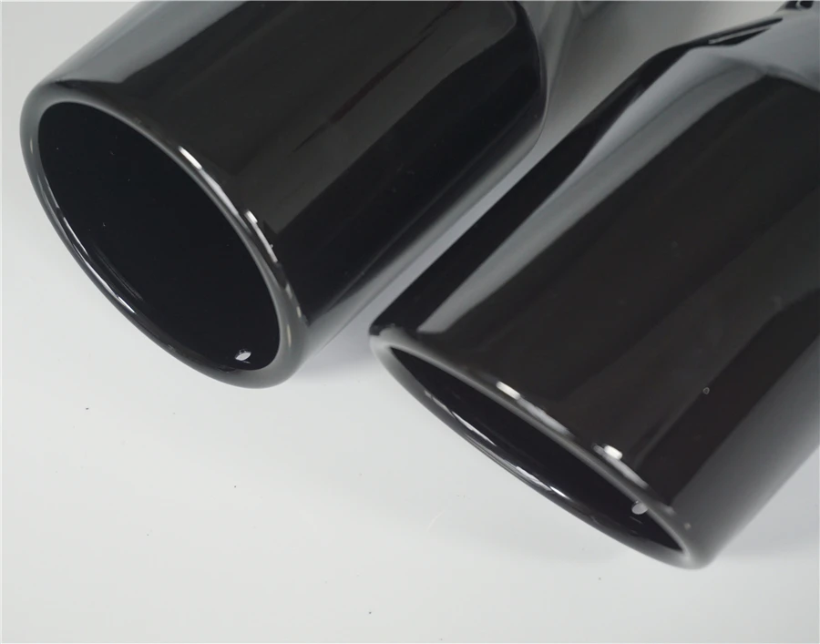 Универсальный авто хвост трубы глушитель сопло 2," вход 3,5" выход коническая полная краска для выпечки черный автомобиль выхлопной наконечник из нержавеющей стали