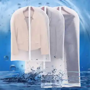 

Wardrobe Garment Bag 80/100/120/140cm Waterproof Transparent Suit Clothing Cover Washable Clothes Coat Protector Dust Covers