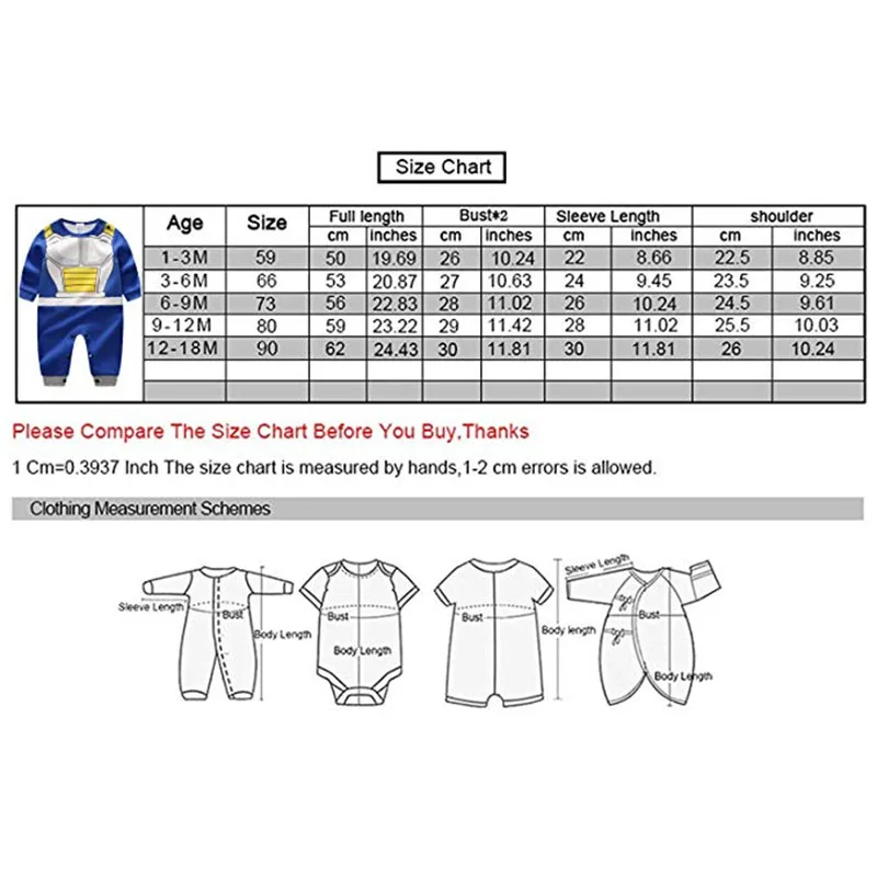 Yierying الطفل الملابس الوليد الطفل السروال القصير 100% القطن لعبة دراغون بول فيغيتا حللا طفل جميل طويل الأكمام الكرتون الملابس
