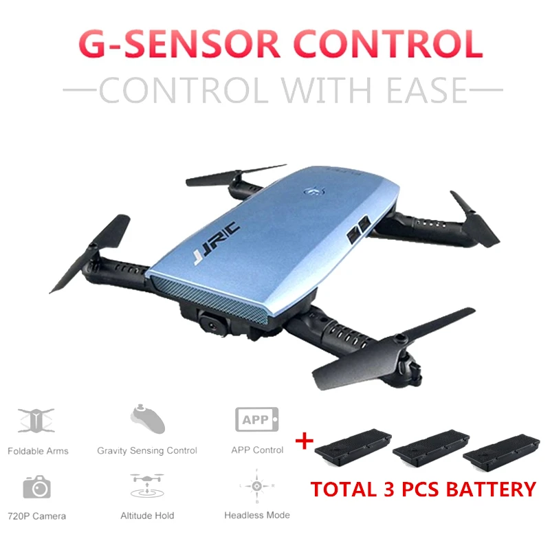 

3 Batteries Jjrc H47 Elfie Drone With HD Camera 720p Foldable Selfie Drone Rc Helicopter Remote Control Flying Toys For Kids