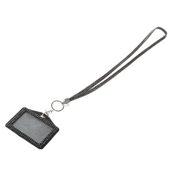 

Horizontal Resin Rhinestone Crystal Work Card ID Case Holder Lanyard Sling