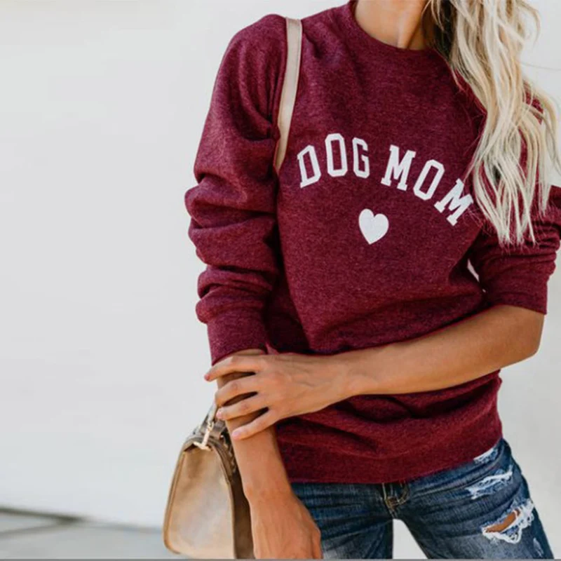 

Kpop Autumn Women Long Sleeve Cat Dog Mom Printed Sweatshirt Casual Loose Pullover Sweatshirt Winter Female Cotton Tops Outwear