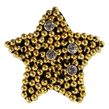 

20pieces Beaded Gold Star Badges Crystal Patch for Brooches Clothes Bags Repair Decorated Sewing Accessories TH1357