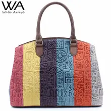 Spaziergang Kommen Echtem Leder Frauen Handtasche Schultertasche Marke Design Orakel Geprägte Leder Tote Handtasche