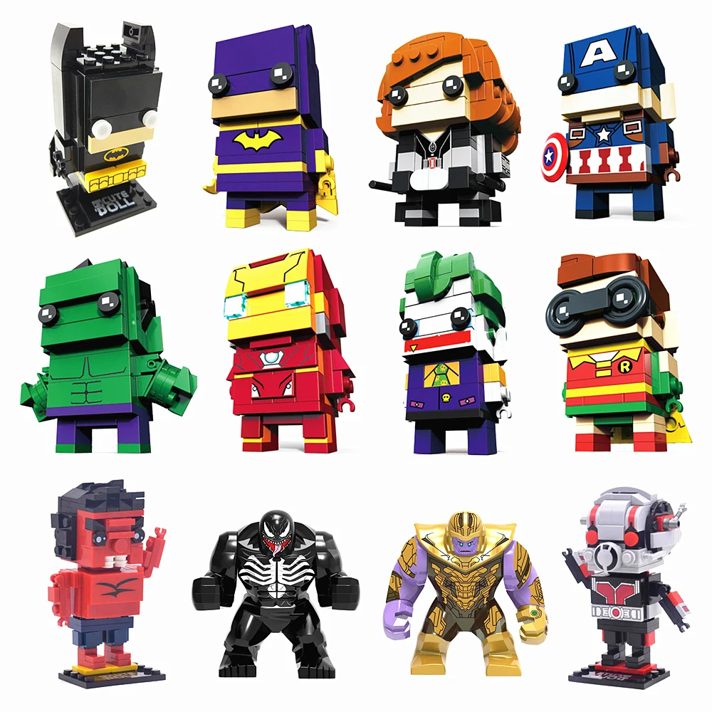 Diy Building Blocks Brickheadz Marveled Bat Man Figures Super Heros Thanos Venom Compatible with Bricks Toys for Children|Blocks| - AliExpress