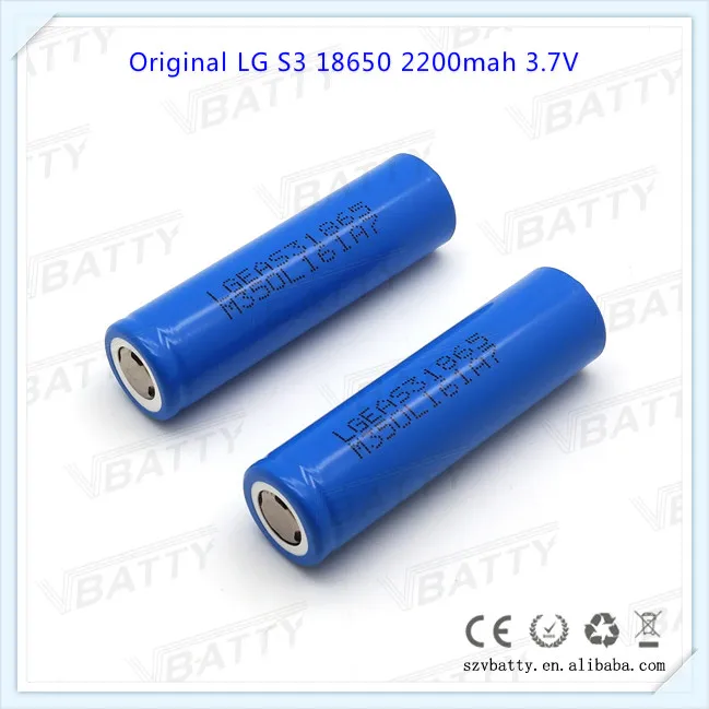 Для LG 18650 S3 2200mAh 3,7 v перезаряжаемые батареи для LG 2200(S3) батарея промышленного использования(1 шт