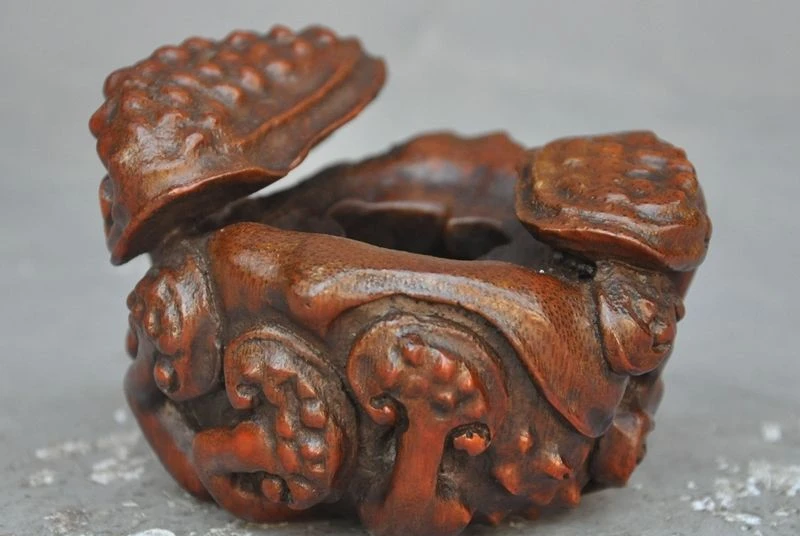 

chinese Bamboo Root Hand Carved Ganoderma Ganoderma lucidum Pen wash Bowl Cup