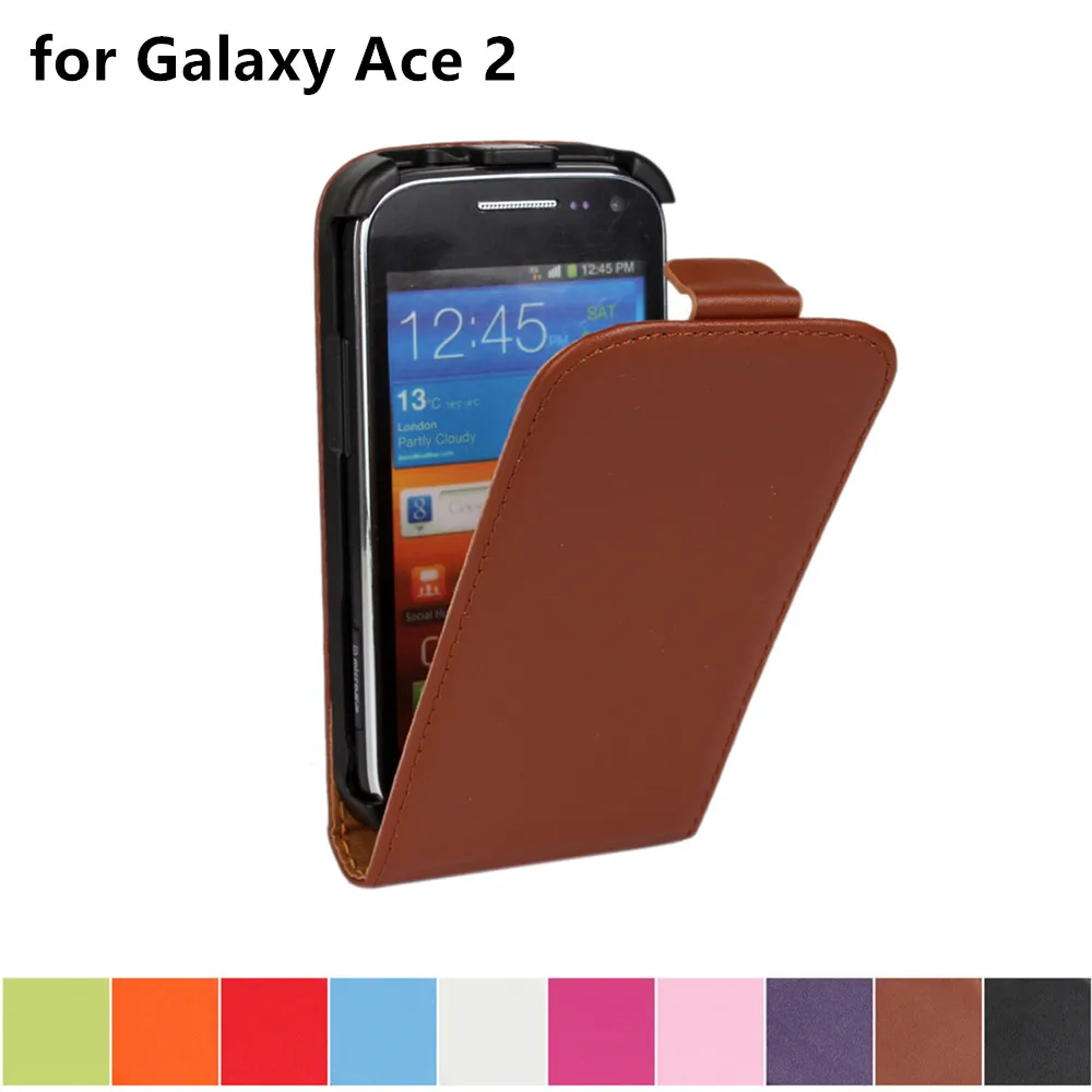 

Clamshell phone case leather case for Samsung Galaxy Ace 2 Ace2 i8160 Magnetic adsorption buckle holster flip coevr case