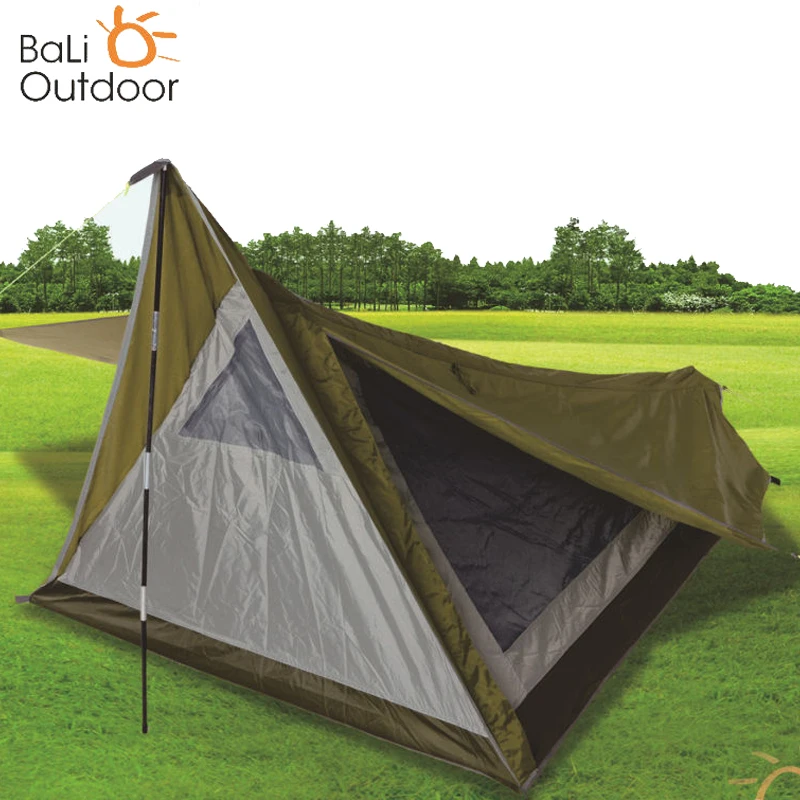 

Outdoor Tourist Hiking Tents 1 Person Waterproof Camping Tent Double layer Single Rod Support Lightweight Tent Beach Fishing