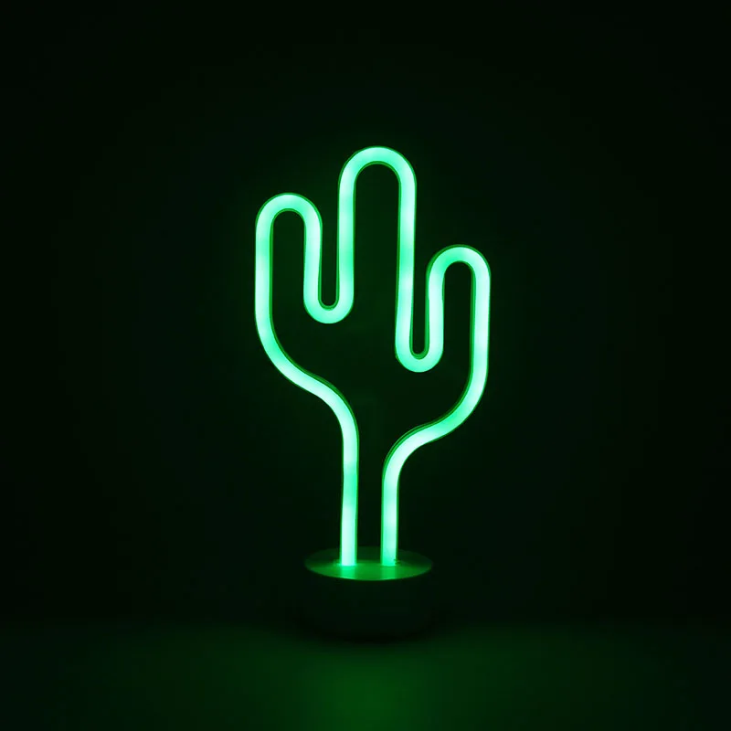 Спальня настольная лампа светодио дный Неон ананас Рождественская елка кактус Форма легкий для Chilren вечерние украшения современный Стиль творческие подарки - Цвет абажура: cactus