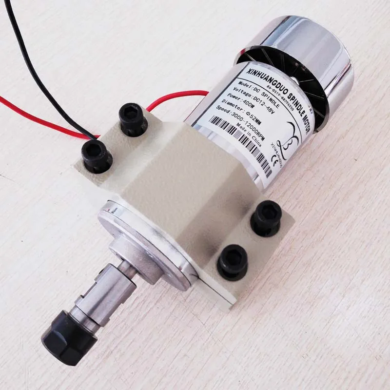 

Air Cooled 400W DC Spindle Motor 0.4KW 12-48V ER11 ER16 collect + The New 52mm clamp Mount bracket fixture for PCB CNC Machine
