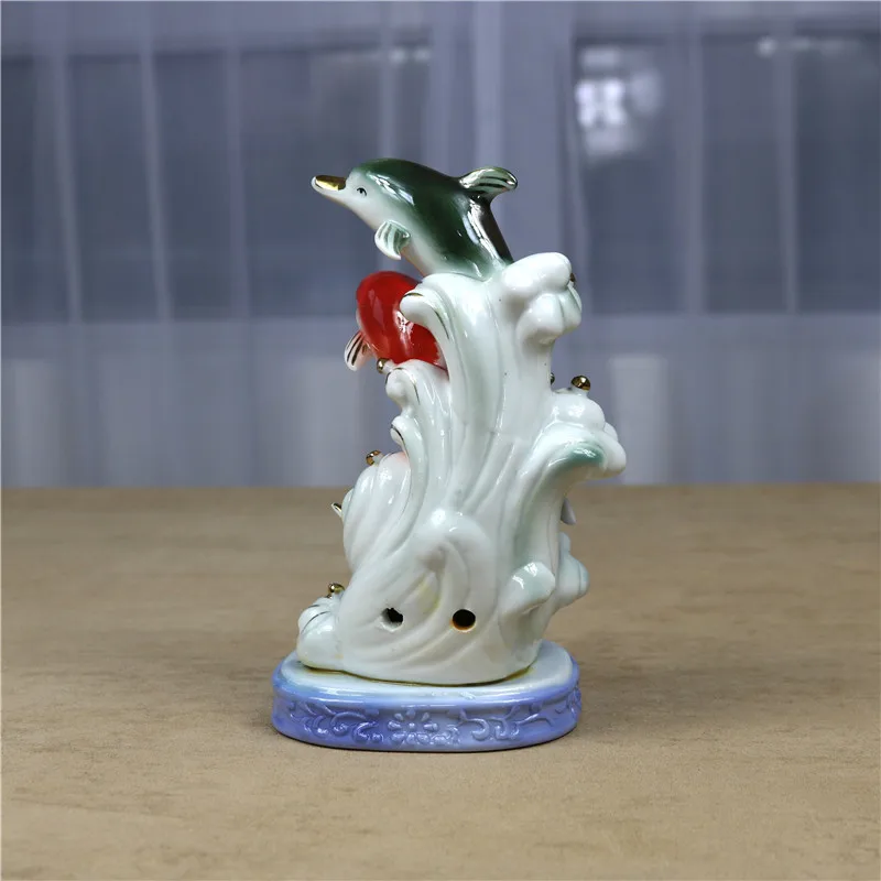 Art & Collectibles Fine Art Ceramics Handmade Glazed Ceramic Dolphin