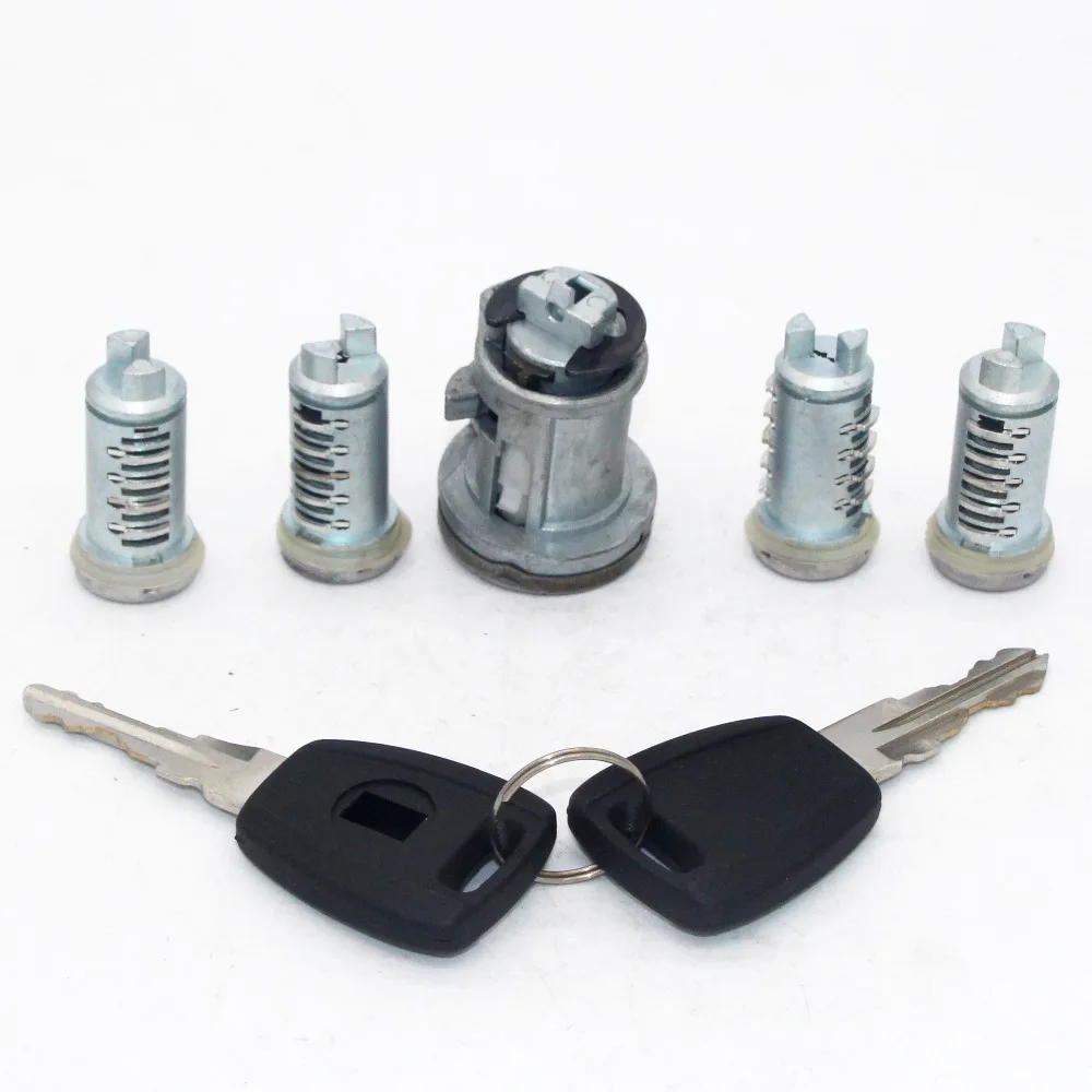 

5pcs Complete Set Ignition Door Trunk Lock Barrel Cylinder for Fiat with GT15R Blade keys