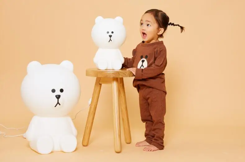 Новинка 30 см коричневый Медведь ночник Cony Line friend ночник для маленьких детей Рождественский подарок затемняемый Светодиодный