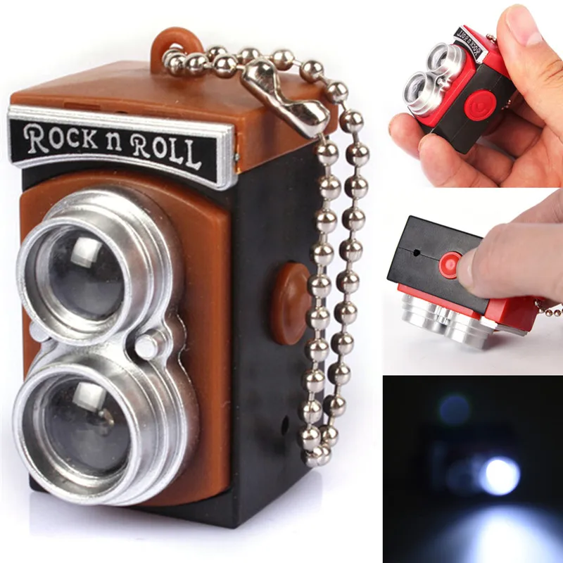 

Retro Key Chain Key Ring Mini Digital Camera Led Keychains With Sound LED Light Flashlight 5 Color