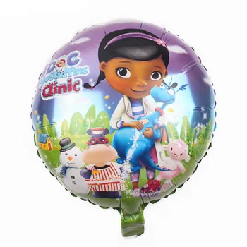 

KUWANLE 10pcs/lot 45*45cm Cartoon Little Doctor Balloon Doc McStuffins Foil Helium Balloons For Baby Party Decoration Air Globos