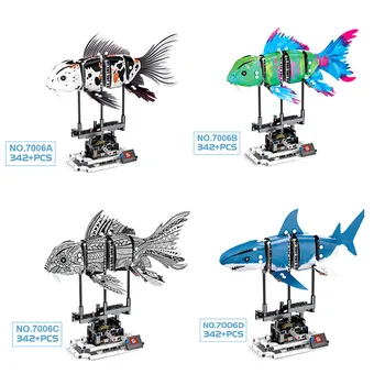 

Sembo Block Forma Fish Compatible 81000 81001 81002 81003 Creator Building Blcoks Koi Shark Bricks Educational Toys Diy Gifts