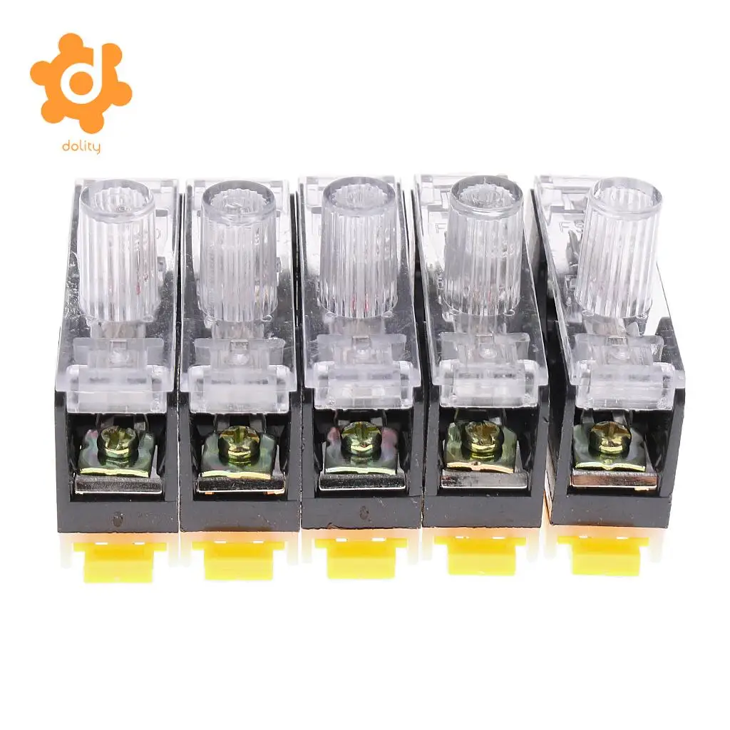 5 Pieces FS101 6*30mm 10A Fuse+ Indicator Light DIN RAIL Mounted Fuse Holder