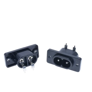 

10Pcs IEC320 C7 Socket 2Pins Power socket Screw Type IEC320 90degree with Fixed with screw holes AC 250V 2.5A