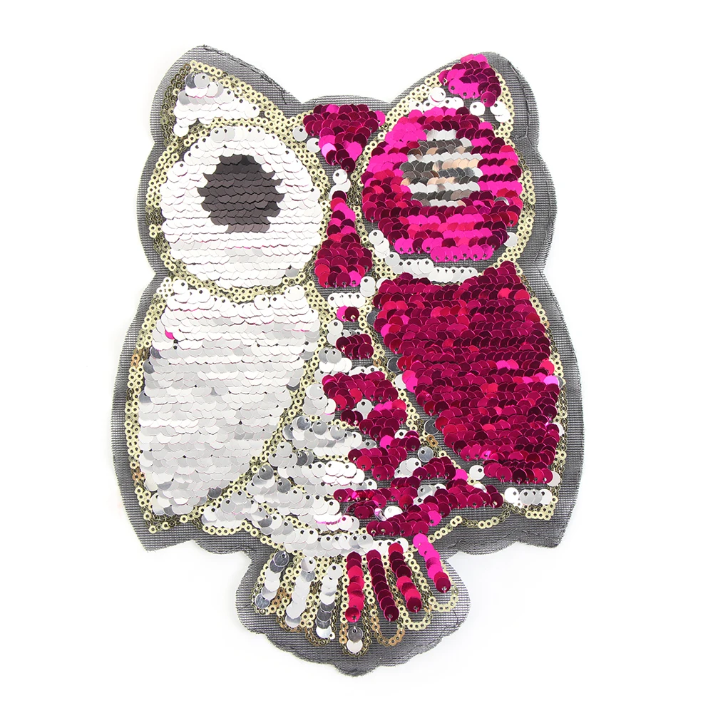 Блестящие нашивки с блестками 1 шт. значок в виде совы отличная нашивка