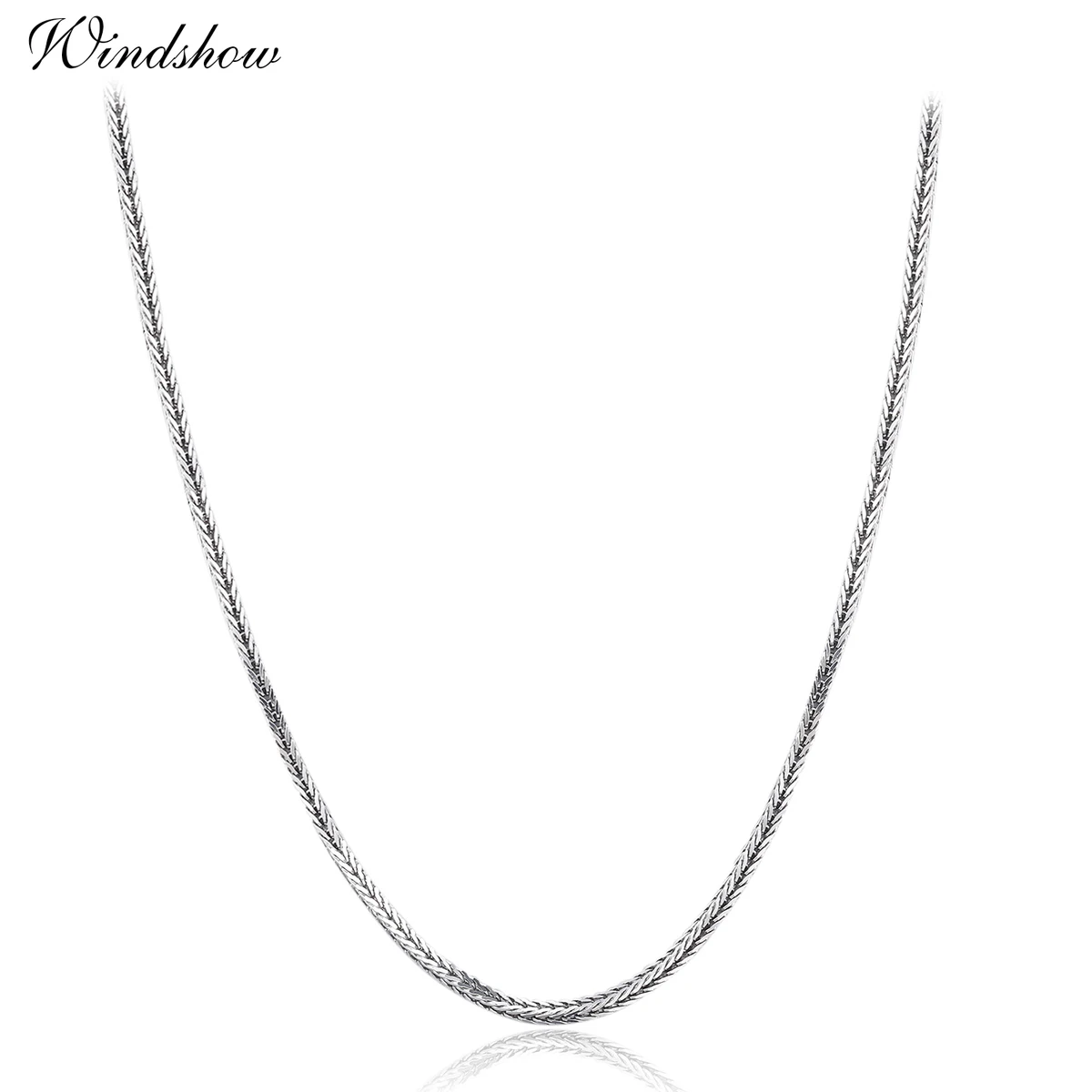 Ожерелье женское из серебра 925 пробы с китайским хвостом 45 60 см|chain necklace|necklace women925